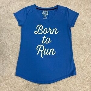 Life Is Good "Born To Run" V-Neck Graphic T-Shirt Size M